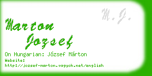 marton jozsef business card