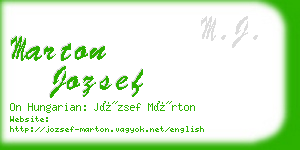 marton jozsef business card